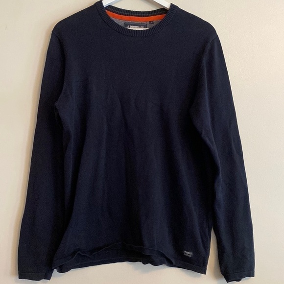 Jack & Jones PRODUKT Crewneck Textured Knit Pullover Sweater in Navy Blue - Picture 1 of 8